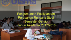 Pengumuman Pelaksanaan Perubahan Rencana Studi Semester Genap Tahun Akademik 2017/2018