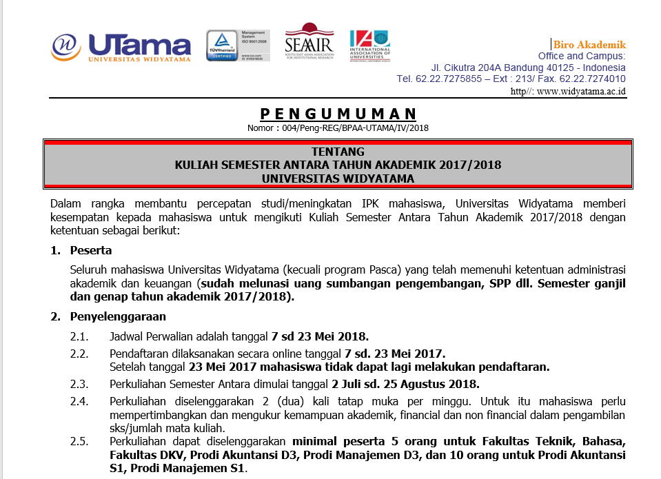 Surat Pemberitahuan Pembayaran Biaya Kuliah Tahap I Bagi Mahasiswa Porn Sex Picture 